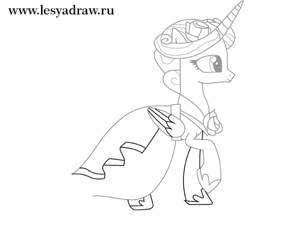 Нарисовать принцессу Каденс поэтапно