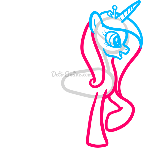 Поэтапное рисование принцессы Каденс