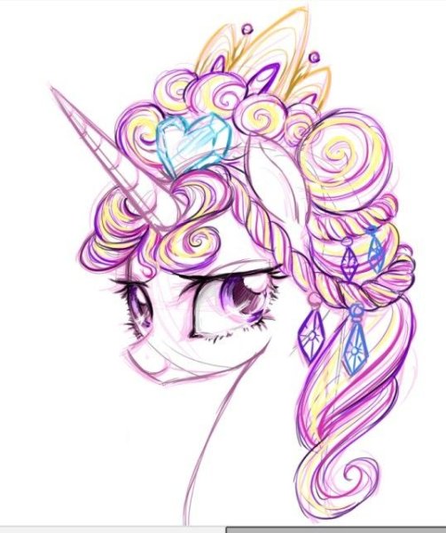 Каденс пони для срисовки