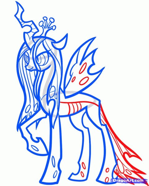 Раскраска Королева Крисалис