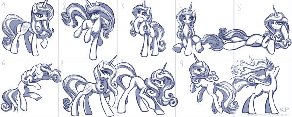 Схема рисовки пони