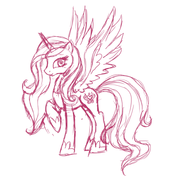 Принцесса пони карандашом