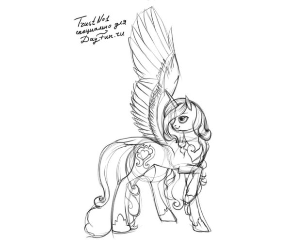 Рисунки для срисовки пони принцессы