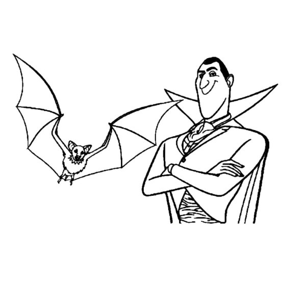 Раскраска Граф Дракула монстры на каникулах