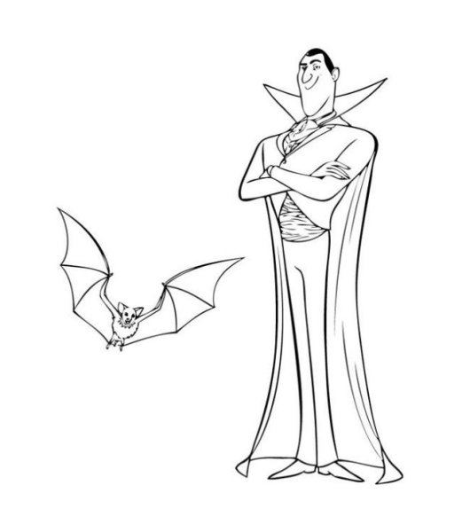 Дракула монстры на каникулах раскраска