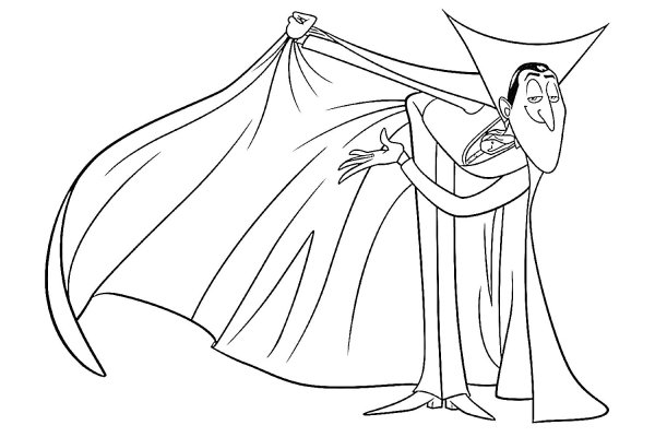 Дракула монстры на каникулах раскраска