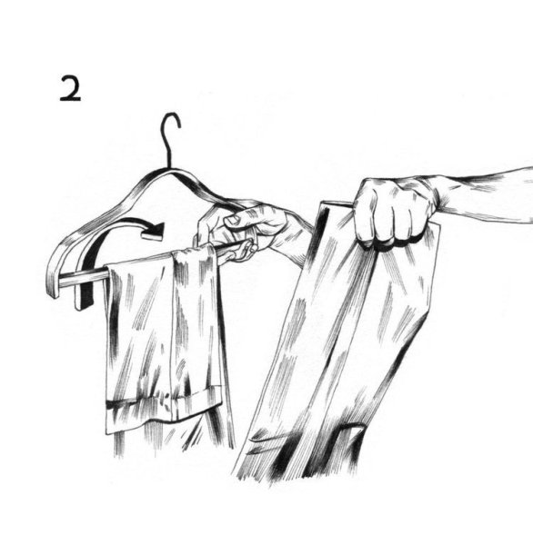 Брюки на вешалке Рисованные