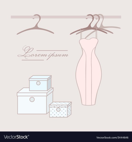 Графический рисунок платья на вешалке