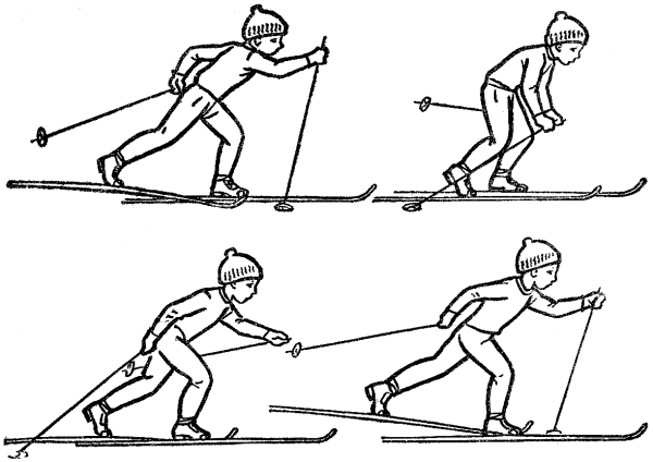Рисунок лыжника в движении