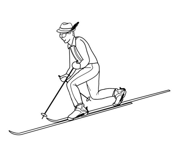 Человек на лыжах рисунок