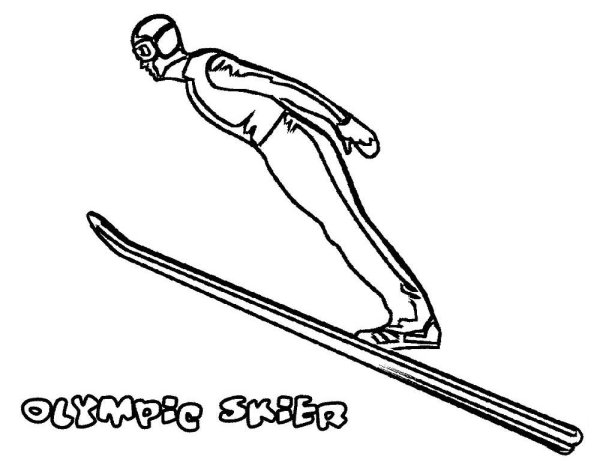 Лыжник раскраска