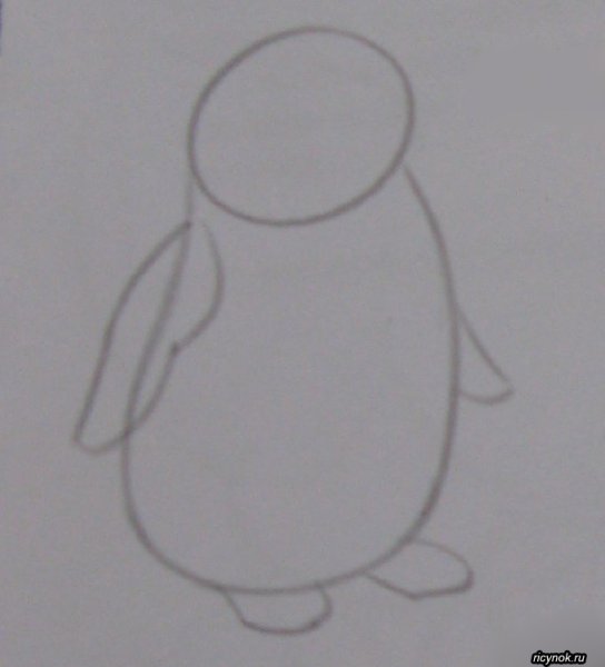 Как нарисовать Пингвинёнка реалистично