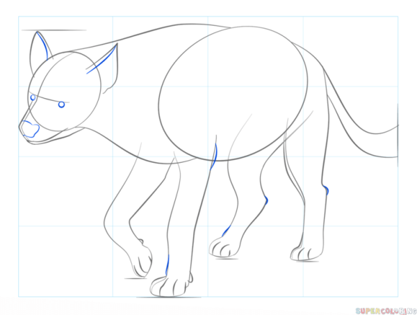 Гиена рисунок пошагово