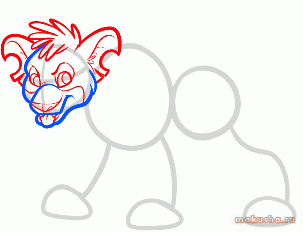 Гиена поэтапное рисование