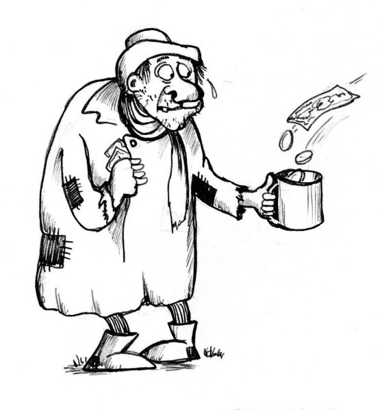 Нищий карикатура