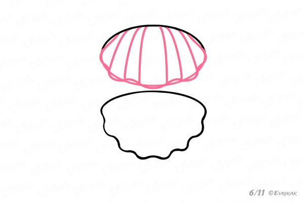 Трафарет ракушки с жемчужиной