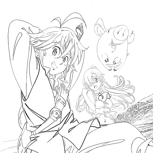 Мелиодас раскраска в полный рост