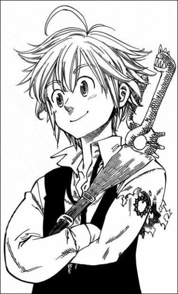 Семь смертных грехов Мелиодас черно белый