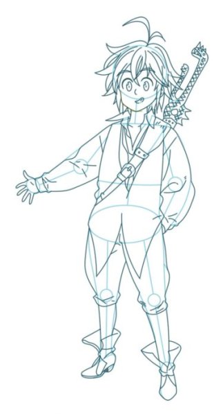 Нарисовать Мелиодаса в полный рост