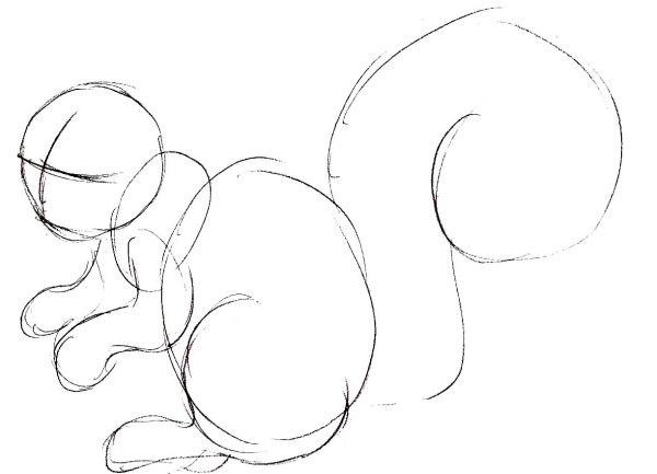 Как нарисовать бельчонка поэтапно