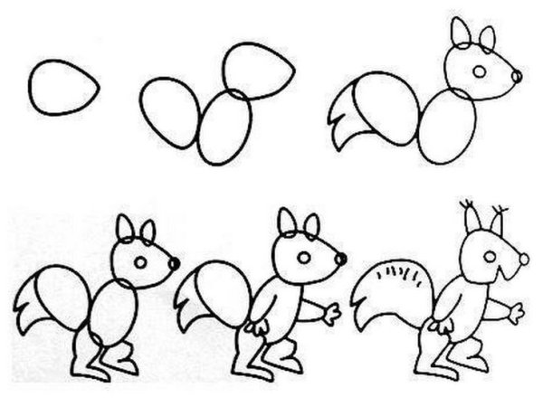 Рисование зверюшек пошагово