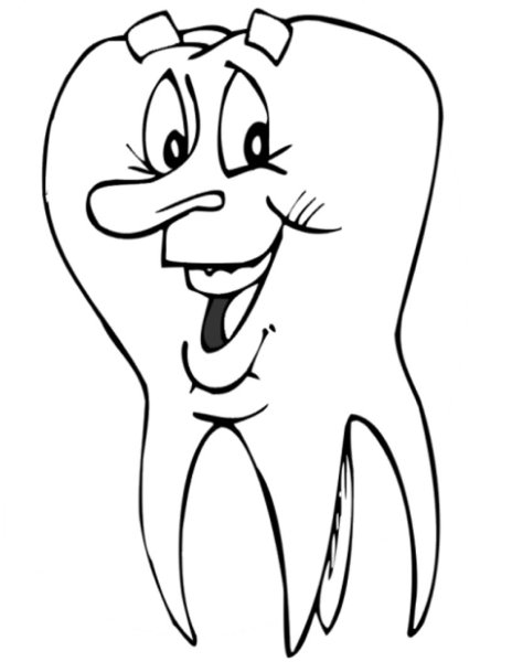 Раскраски зубки для детей