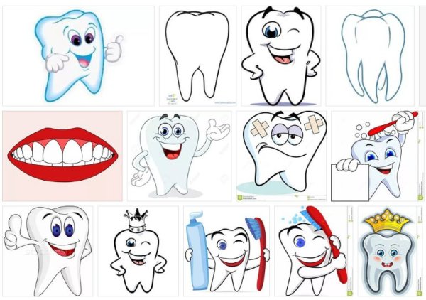 Раздаточный материал зубик