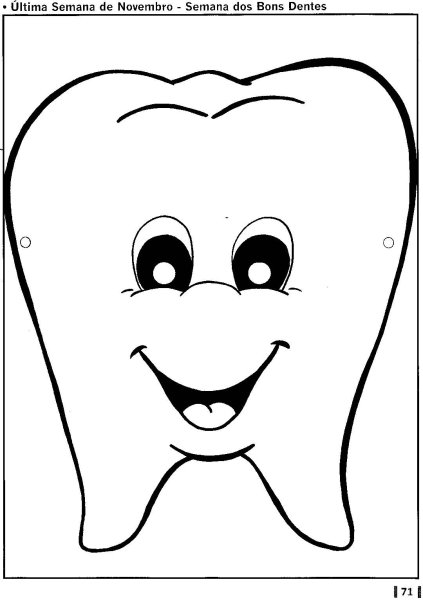 Зуб раскраска для детей