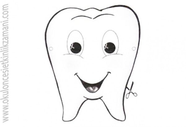 Трафарет зубика для аппликации