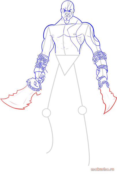 Кратос поэтапный рисунок