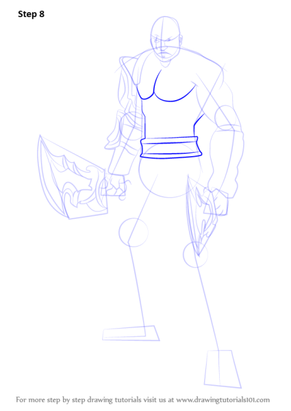 Поэтапный рисунок карандашом Кратос