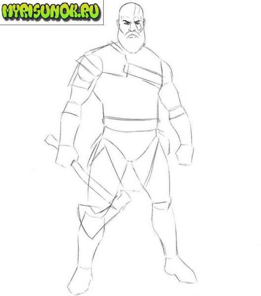 Кратос поэтапный рисунок