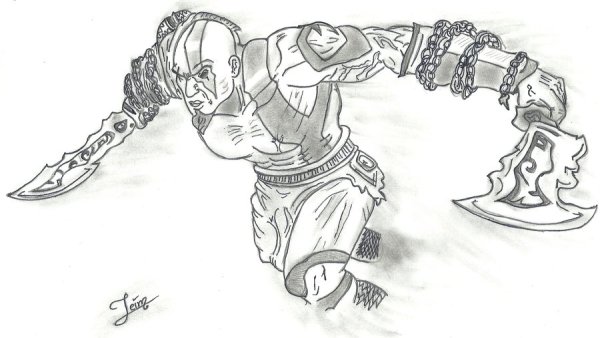 Рисунок Кратоса для срисовки