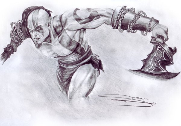 Кратос нарисовать