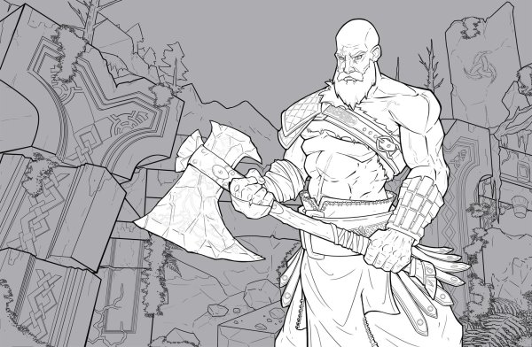 God of War 4 рисунки