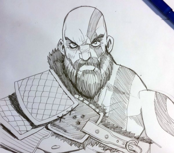 Кратос с бородой