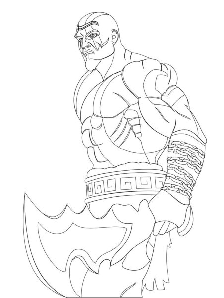 Кратос карандашом для срисовки