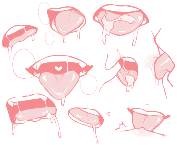 Референсы рта ахегао