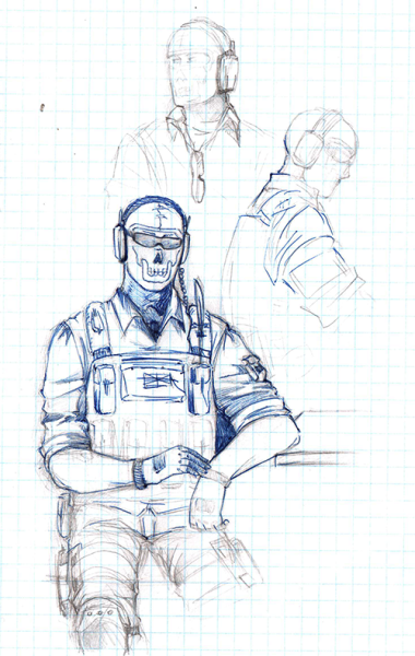 Гоуст из Call of Duty рисунок