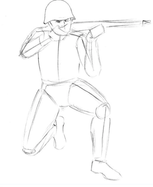 Военный человек карандашом