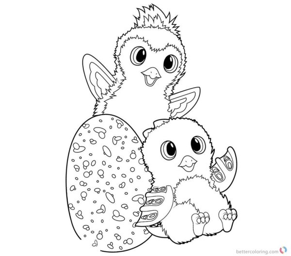 Hatchimals раскраска барашек