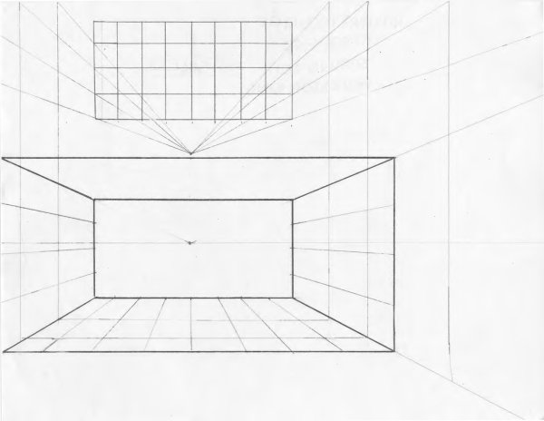 Поэтапное рисование интерьера комнаты