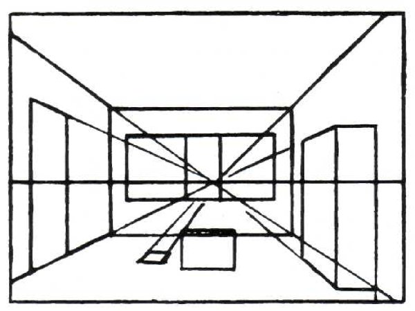 Фронтальная перспектива комнаты