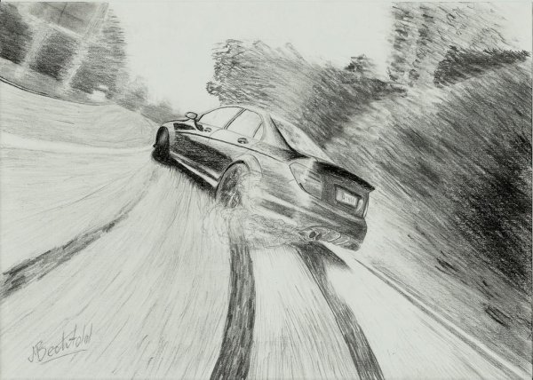 Нарисовать машину в дрифте