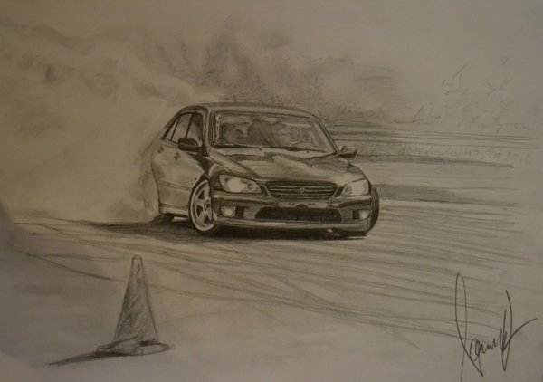 Нарисовать машину в дрифте