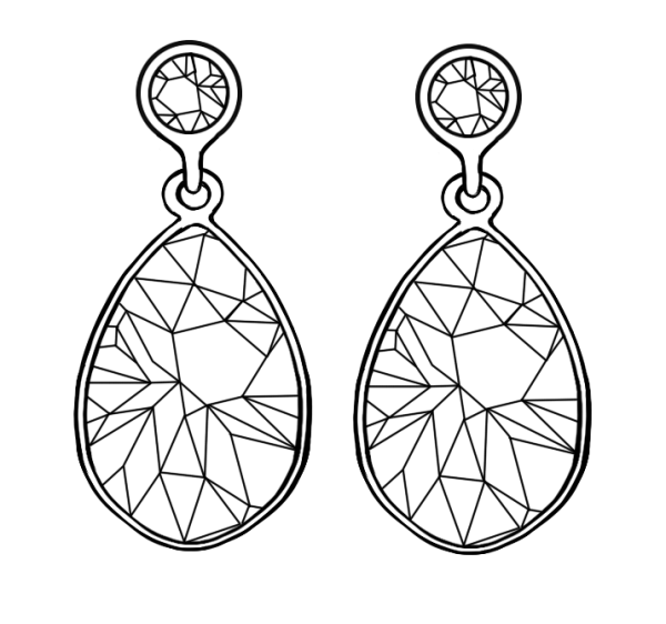 Серьги карандашом