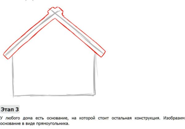 Пошаговый рисунок русской избы