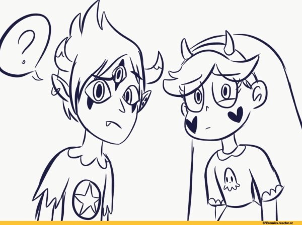 Раскраска Звёздочка Баттерфляй и Марко