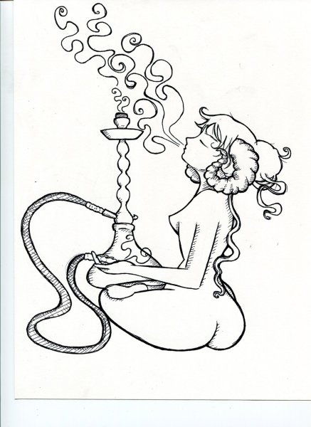 Нарисованный кальян