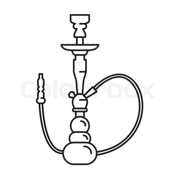 Кальян контурный рисунок